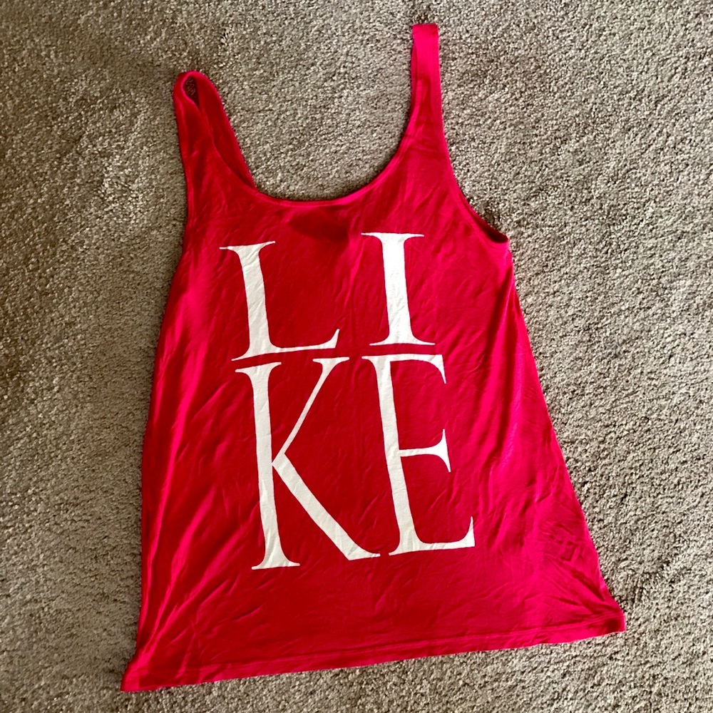 Dark Pink “LIKE” tank top